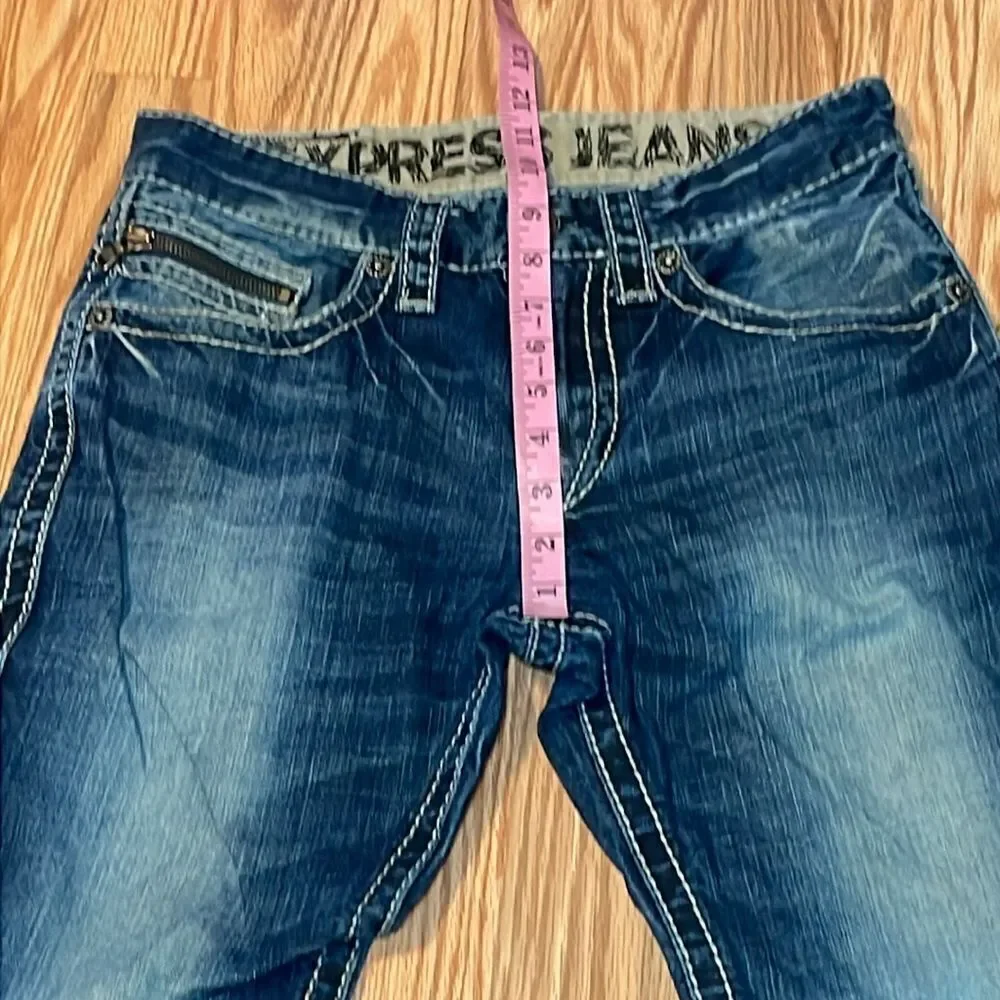 Y2K Express Slim Boot Cut Jeans, Low rise, Thick Topstitching, 31 x 30